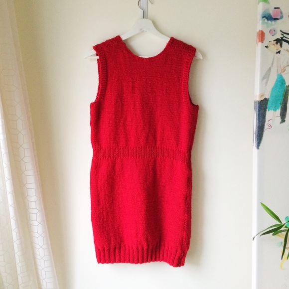 Red knit sleeveless minidress - Picture 5 of 6